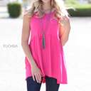 Small Fuchsia Sleeveless Tunic Top | S-XL | Premium Fabric | Versatile Wardrobe Staple | Flattering Fit