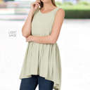 Small Light Sage Sleeveless Tunic Top | S-XL | Premium Fabric | Versatile Wardrobe Staple | Flattering Fit