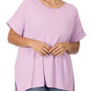 Small Dusty Lavender Ribbed Flowy Top | S-XL | Ribbed Texture | Side Slits & Cuffed Sleeves | Everyday Essential