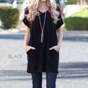 Large Black Cuffed Pocket Tunic | S-XL | Versatile Design | Cuffed Sleeves | Everyday Essential