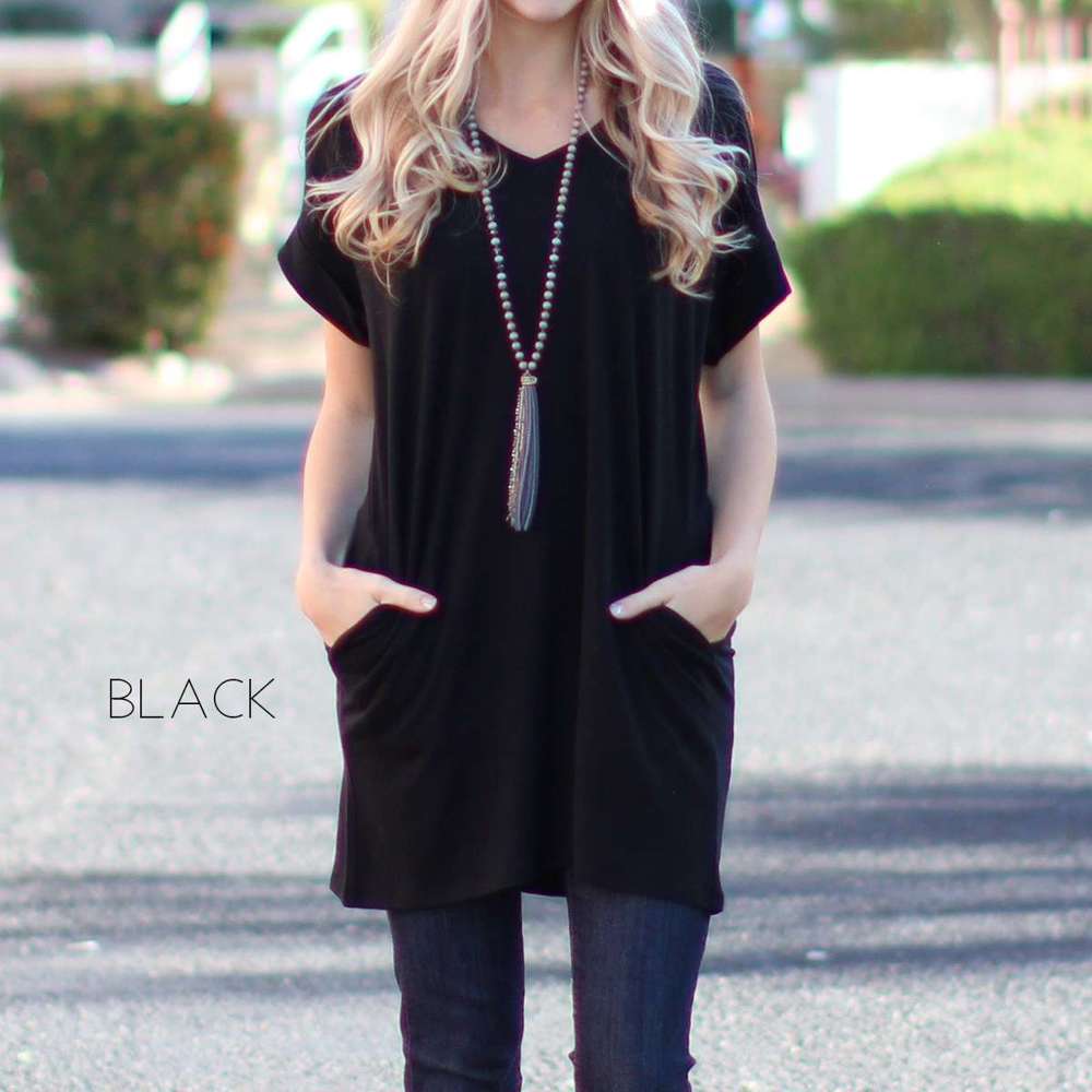 Cuffed Pocket Tunic | S-XL | Versatile Design | Cuffed Sleeves | Everyday Essential