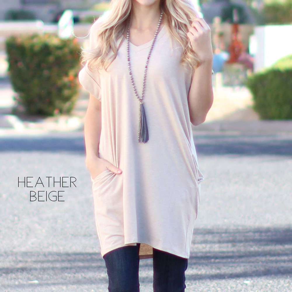 Cuffed Pocket Tunic | S-XL | Versatile Design | Cuffed Sleeves | Everyday Essential