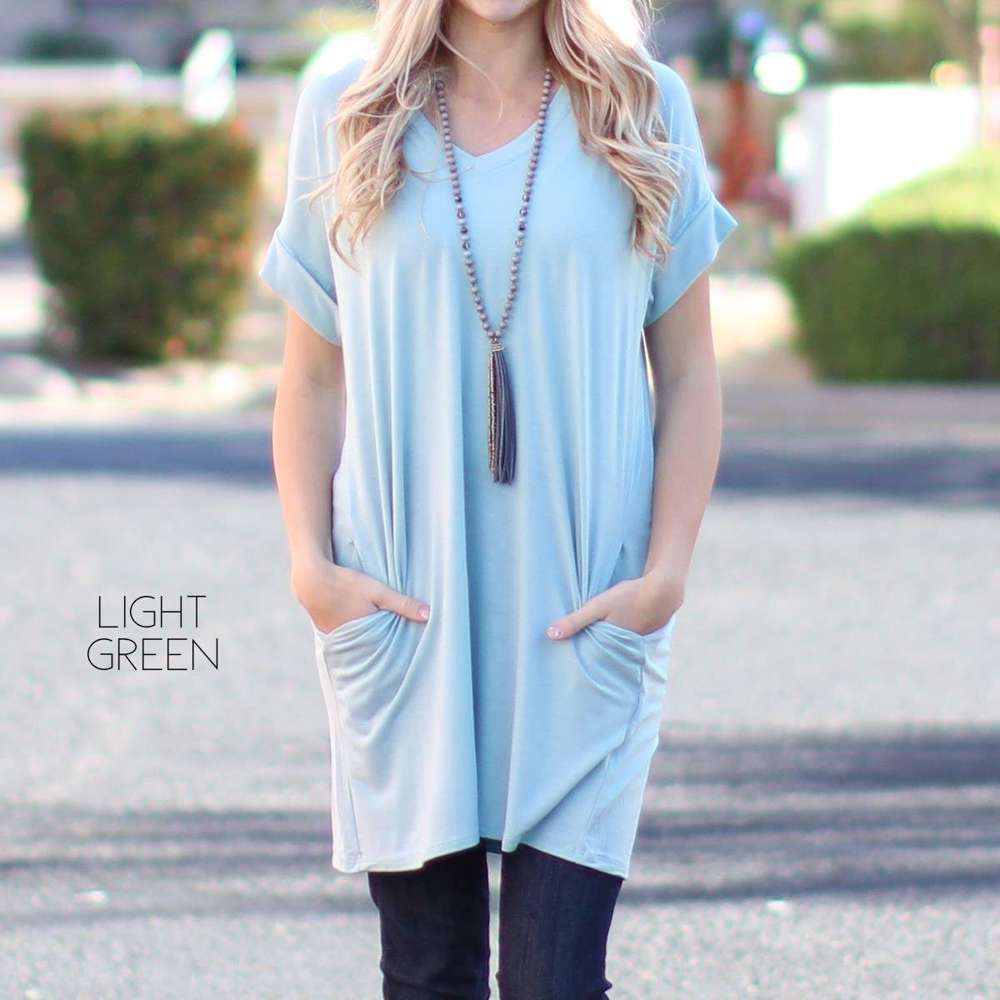 Cuffed Pocket Tunic | S-XL | Versatile Design | Cuffed Sleeves | Everyday Essential