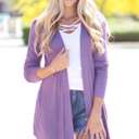 Medium Lilac Grey Flowy Layering Cardigan | S-XL | Soft Drape Fabric | Pop of Color | Perfect for All Body Types