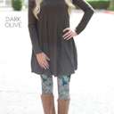 Small Dark Olive Long Sleeve Tunic | S-XL | Pocket Design | Premium Fabric | Everyday Wardrobe Staple