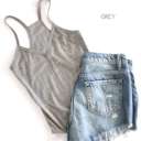 Medium Grey Ribbed Button Tank Bodysuit | S-XL | Trendy Bodysuit Style | Button Detailing | Ribbed Design | Snap Closure