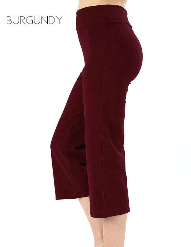 Cropped Yoga Pants | S-XL | Fold Over Waist | Comfortable Stretch | Perfect for Everyday Wear