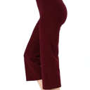 Medium Burgundy Cropped Yoga Pants | S-XL | Fold Over Waist | Comfortable Stretch | Perfect for Everyday Wear