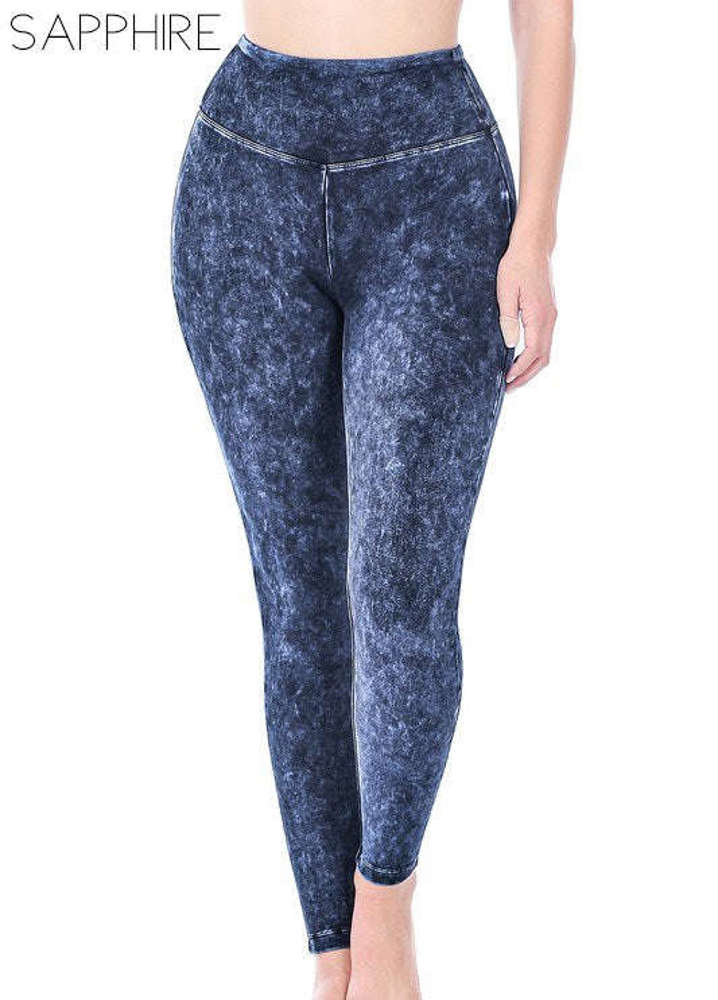 Mineral Wash Leggings | S-XL | High Waist Design | Trendy Mineral Wash | Comfortable Fit