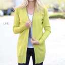 Medium Lime Everyday Cardigan Mid Length | S-XL | Ultra-Soft Fabric | Mid-Length | Pocket Design