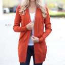 Small Rust Everyday Cardigan Mid Length | S-XL | Ultra-Soft Fabric | Mid-Length | Pocket Design