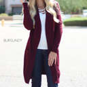 Small Burgundy Ultra Soft Long Cardigan | S-XL | Pocket Design | Ultra-Soft Fabric | Year-Round Layering