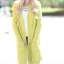 Small Lime Ultra Soft Long Cardigan | S-XL | Pocket Design | Ultra-Soft Fabric | Year-Round Layering