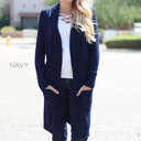 Small Navy Ultra Soft Long Cardigan | S-XL | Pocket Design | Ultra-Soft Fabric | Year-Round Layering