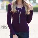 Medium Dark Purple Classic Layering Sweater | S-XL | Ribbed Design | Fitted Stretch