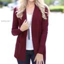 Medium Burgundy Everyday Ultra Soft Cardigan | Open Front | S-XL | Ultra Soft Fabric