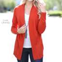 Small Dark Orange Everyday Ultra Soft Cardigan | Open Front | S-XL | Ultra Soft Fabric