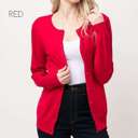 Small Red Classic Cardigan | S-L | Button Front | Year-Round Staple | Soft Viscose Blend