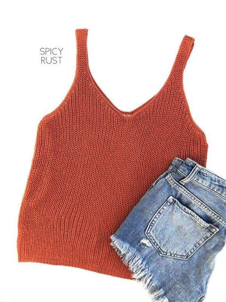 Lightweight Sweater Tank | S-L | Trendy Layering Option | Loose Knit Design | Perfect Over a Bralette