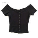 Large Black Snap Button Ribbed Top | S-L | Snap Button Design | Ribbed Texture | Soft Fabric