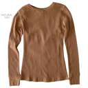 Small Natural Tan Thermal Layering Top | S-L | Soft & Relaxed Fit | Premium Fabric | Ideal for Layering