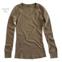 Small Olive Oil Layering Thermal Top | S-2XL | Premium Fabric | Relaxed Fit | Perfect for Layering