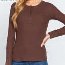 Small Brown Henley Thermal Layering Top | S-M | Premium Fabric | Soft & Comfortable Fit