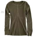 Small True Olive Henley Thermal Layering Top | S-M | Premium Fabric | Soft & Comfortable Fit