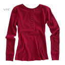 Small Wine Henley Thermal Layering Top | S-M | Premium Fabric | Soft & Comfortable Fit