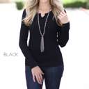 Small Black Fall Split Neck Thermal Top| Soft & Cozy Fit | Perfect for Layering | Seasonal Essential