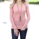 Small Pink Fall Split Neck Thermal Top| Soft & Cozy Fit | Perfect for Layering | Seasonal Essential