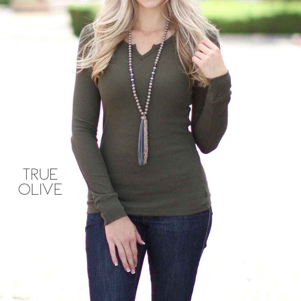 Fall Split Neck Thermal Top| Soft & Cozy Fit | Perfect for Layering | Seasonal Essential