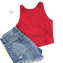 Large Bold Red Cropped Layering Tank | S-L | Cropped Fit | Summer Essential | Soft Fabric