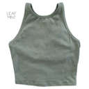 Large Leaf Mint Cropped Layering Tank | S-L | Cropped Fit | Summer Essential | Soft Fabric