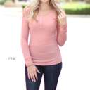 Small Pink Snap Button Thermal Top | Cozy Thermal Fabric | Snap Button Detail | Winter Wardrobe Essential