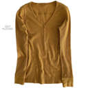 Small Deep Mustard Henley V-Neck Thermal Layering Top | Soft & Comfortable | Perfect for Layering | Fall Essential