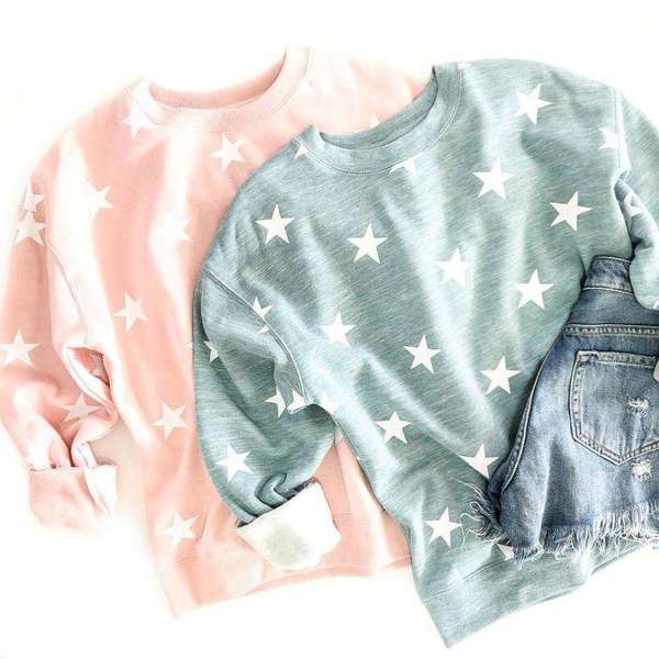 Star Sweatshirt | S-XL | Soft & Cozy | Fun Star Design | Available in Favorite Colors | Essential Closet Item