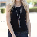 Medium Black High Neck Ribbed Tank | S-3XL | Ribbed Fabric | High Neckline | Wardrobe Essential