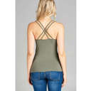  V-Neck Cross Back Tank | M-L | Stylish Crossback Detail | Soft Cotton Blend | Casual Essential