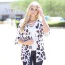 Small White Leopard Kimono Cardigan | S-XL | Perfect Transitional Design | Ultra-Soft Quality | Stylish Leopard Print