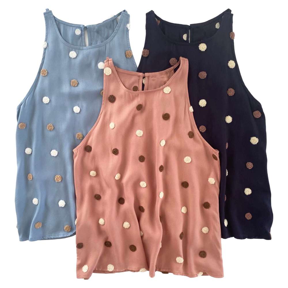 Flowy Dot Tank | S-XL | Sleeveless Design | Dot Pattern | Lightweight Fabric | Closet Favorite