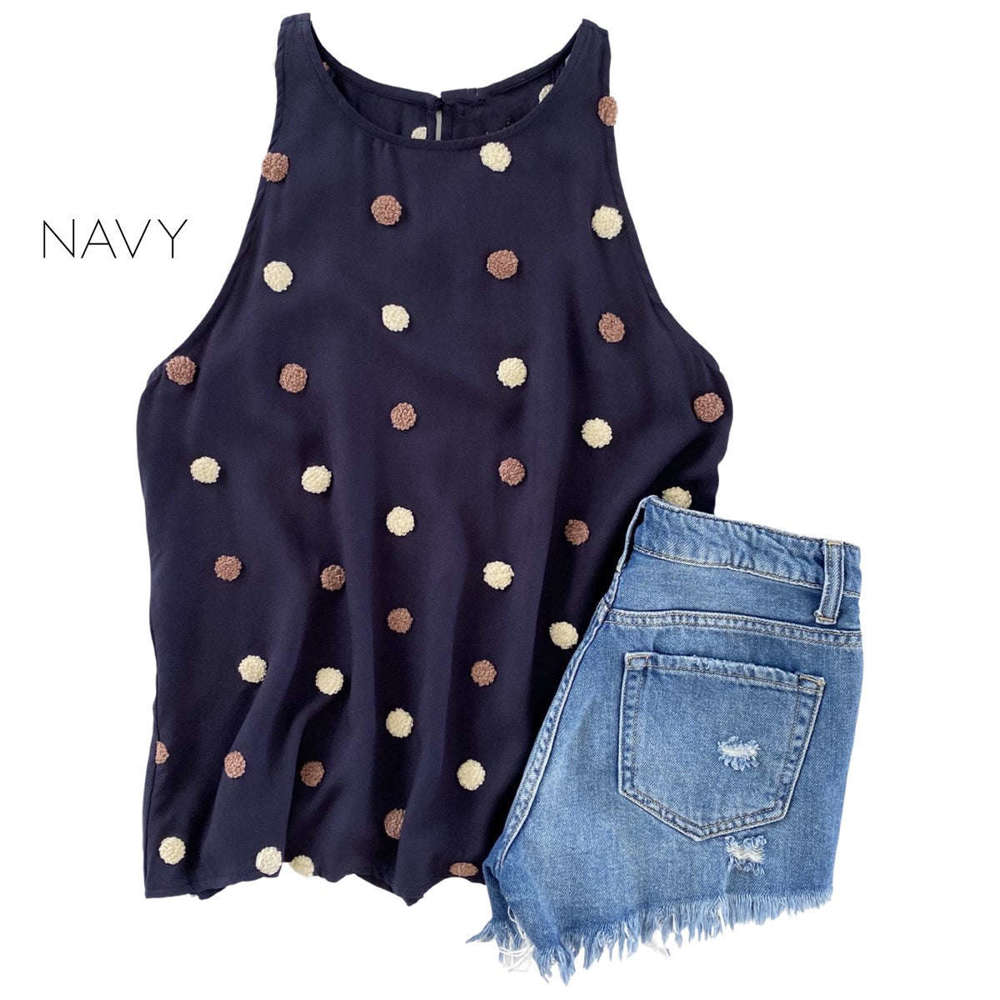 Flowy Dot Tank | S-XL | Sleeveless Design | Dot Pattern | Lightweight Fabric | Closet Favorite