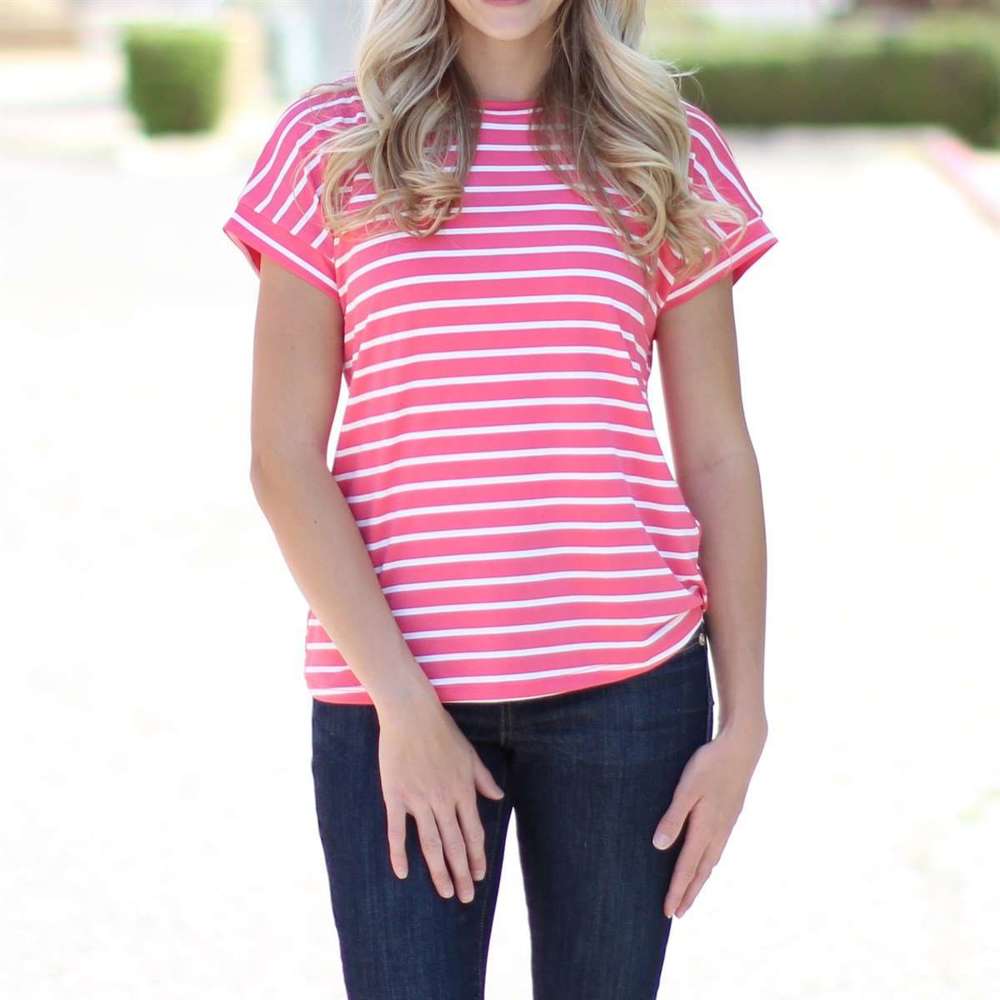 Striped Tee | S-XL | Favorite Go-To Style | Versatile Design | Perfect for Jeans or Leggings | Available in Various Colors