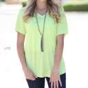 Small Lime Flowy Pocket Tee | S-L | Versatile Styling | Comfortable Fit | Everyday Essential