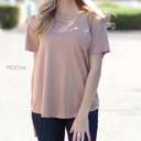 Medium Mocha Flowy Pocket Tee | S-L | Versatile Styling | Comfortable Fit | Everyday Essential