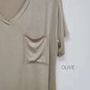 Medium Olive Flowy Pocket Tee | S-L | Versatile Styling | Comfortable Fit | Everyday Essential