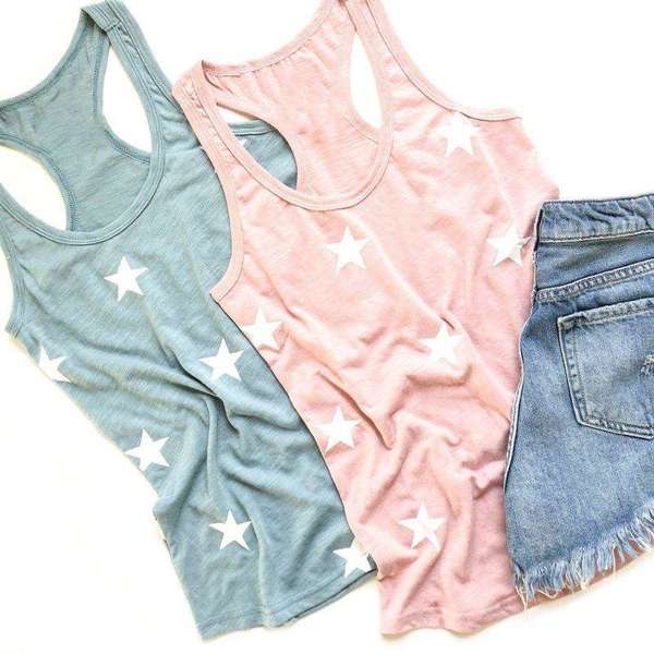 Star Tank | S-M | Ultra-Soft Feel | Fun Star Pattern | Casual Essential