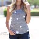 Small Marled Charcoal Star Tank | S-M | Ultra-Soft Feel | Fun Star Pattern | Casual Essential