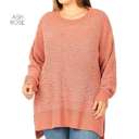 Medium Ash Rose Ribbed Popcorn Sweater | S-XL | Ultra-Soft Knit | Cozy Pullover Design | Perfect for Fall | Must-Have Closet Item