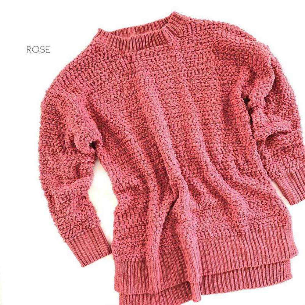 Ribbed Popcorn Sweater | S-XL | Ultra-Soft Knit | Cozy Pullover Design | Perfect for Fall | Must-Have Closet Item